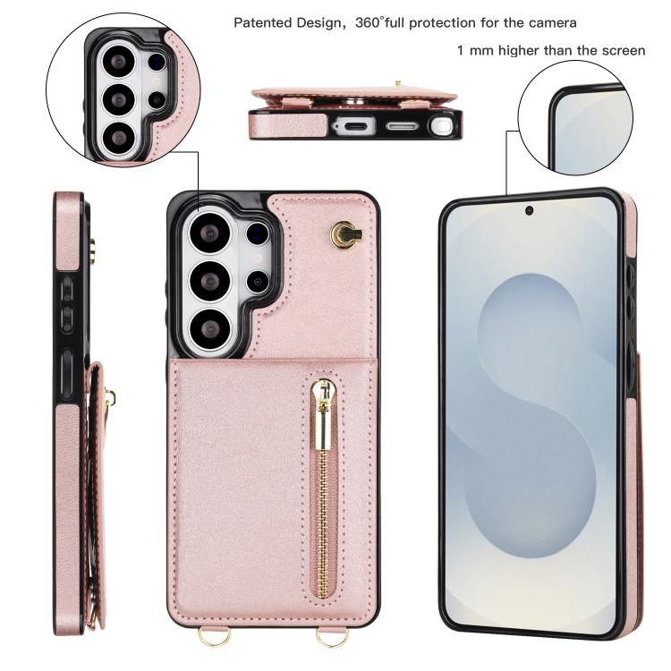 For Samsung Galaxy S26 Ultra 5G Cross-body Zipper Square Phone Case with Holder