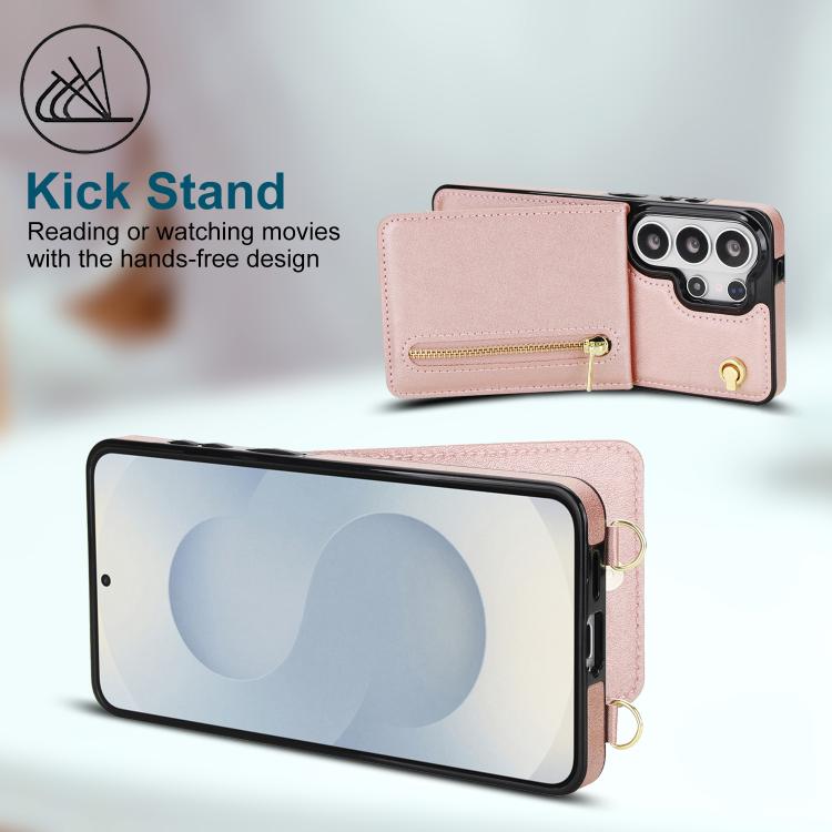 For Samsung Galaxy S26 Ultra 5G Cross-body Zipper Square Phone Case with Holder