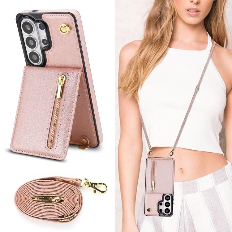 For Samsung Galaxy S26 Ultra 5G Cross-body Zipper Square Phone Case with Holder