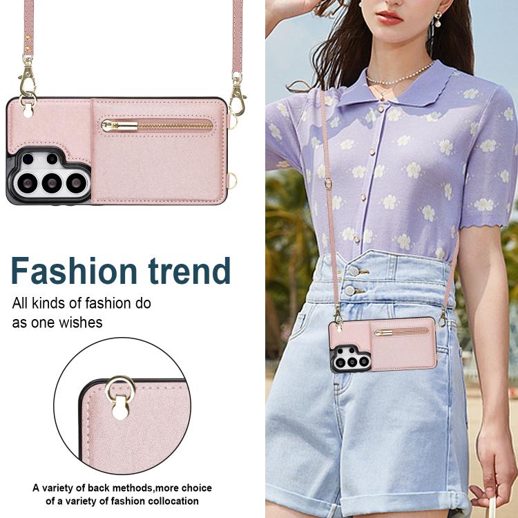 For Samsung Galaxy S26 Ultra 5G Cross-body Zipper Square Phone Case with Holder