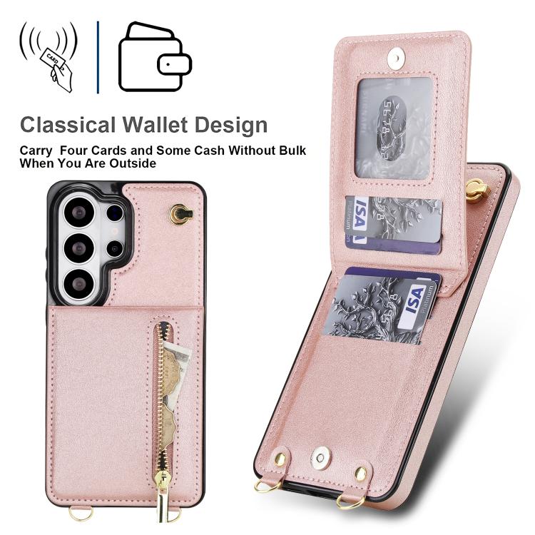 For Samsung Galaxy S26 Ultra 5G Cross-body Zipper Square Phone Case with Holder