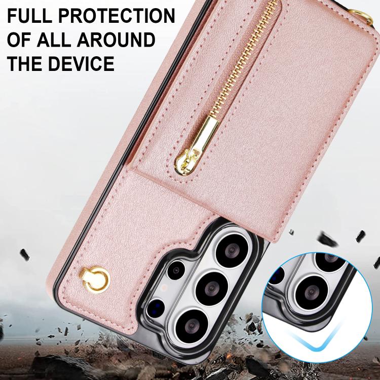For Samsung Galaxy S26 Ultra 5G Cross-body Zipper Square Phone Case with Holder