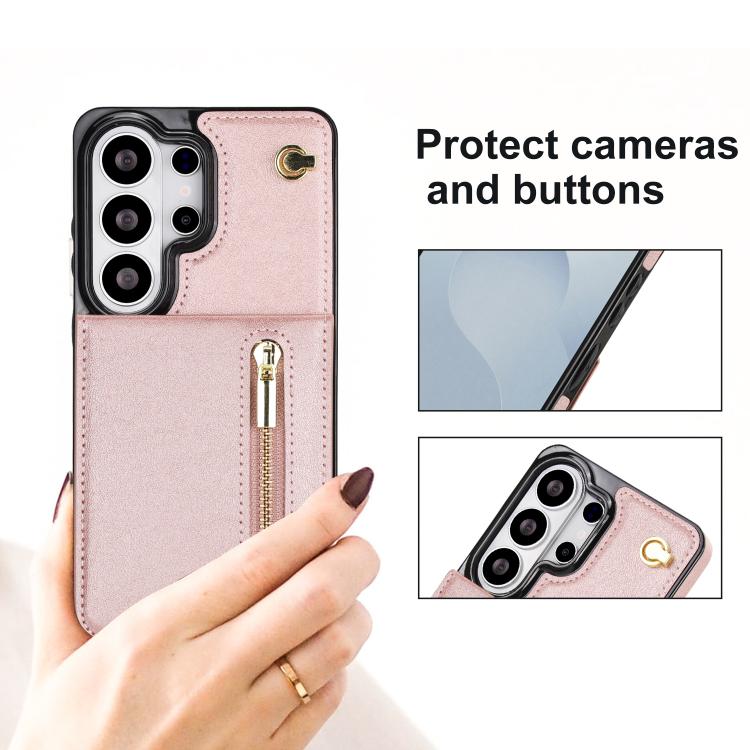 For Samsung Galaxy S26 Ultra 5G Cross-body Zipper Square Phone Case with Holder