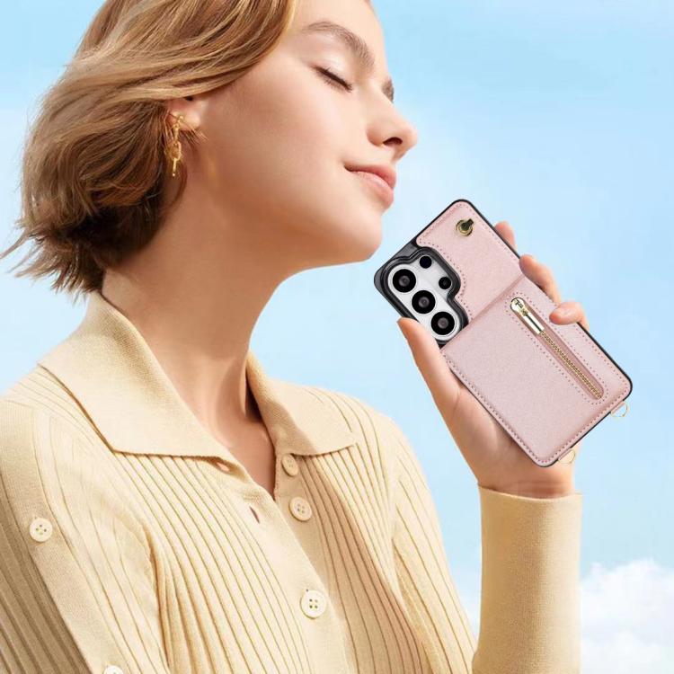 For Samsung Galaxy S26 Ultra 5G Cross-body Zipper Square Phone Case with Holder