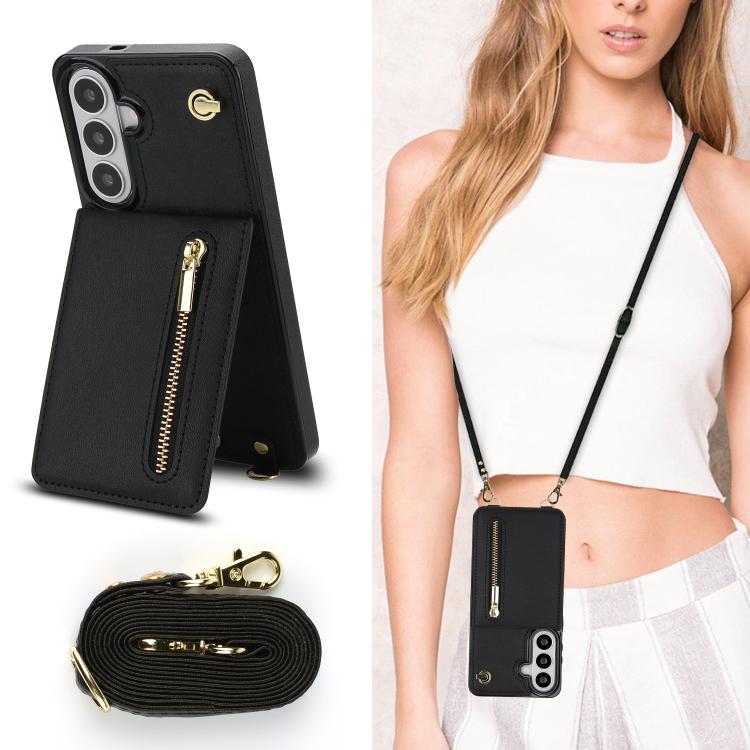 For Samsung Galaxy S26 5G Cross-body Zipper Square Phone Case with Holder