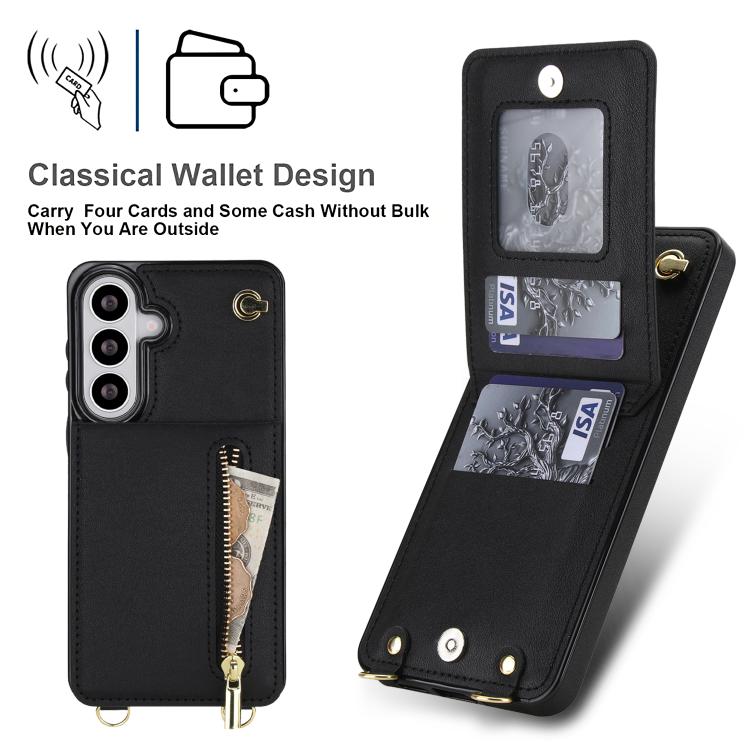 For Samsung Galaxy S26 5G Cross-body Zipper Square Phone Case with Holder
