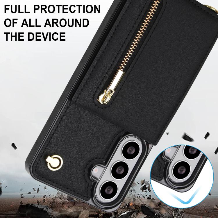 For Samsung Galaxy S26 5G Cross-body Zipper Square Phone Case with Holder