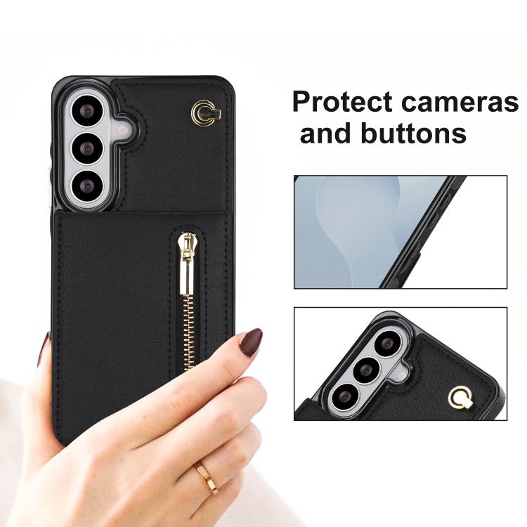 For Samsung Galaxy S26 5G Cross-body Zipper Square Phone Case with Holder