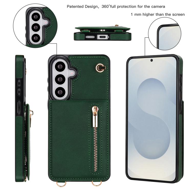 For Samsung Galaxy S26 5G Cross-body Zipper Square Phone Case with Holder