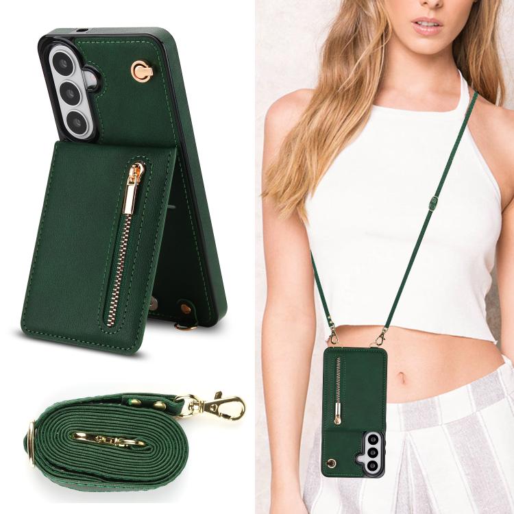 For Samsung Galaxy S26 5G Cross-body Zipper Square Phone Case with Holder