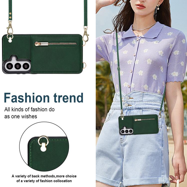 For Samsung Galaxy S26 5G Cross-body Zipper Square Phone Case with Holder