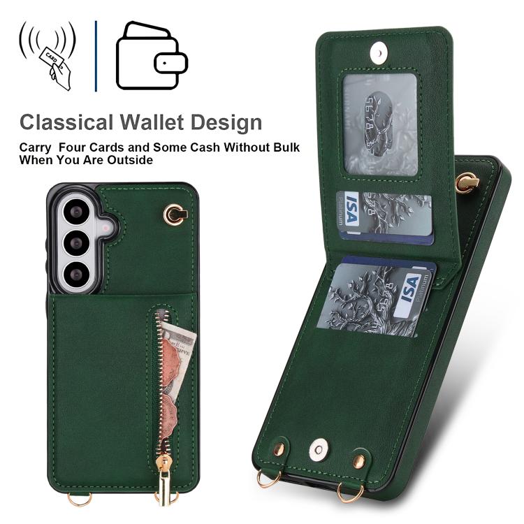 For Samsung Galaxy S26 5G Cross-body Zipper Square Phone Case with Holder