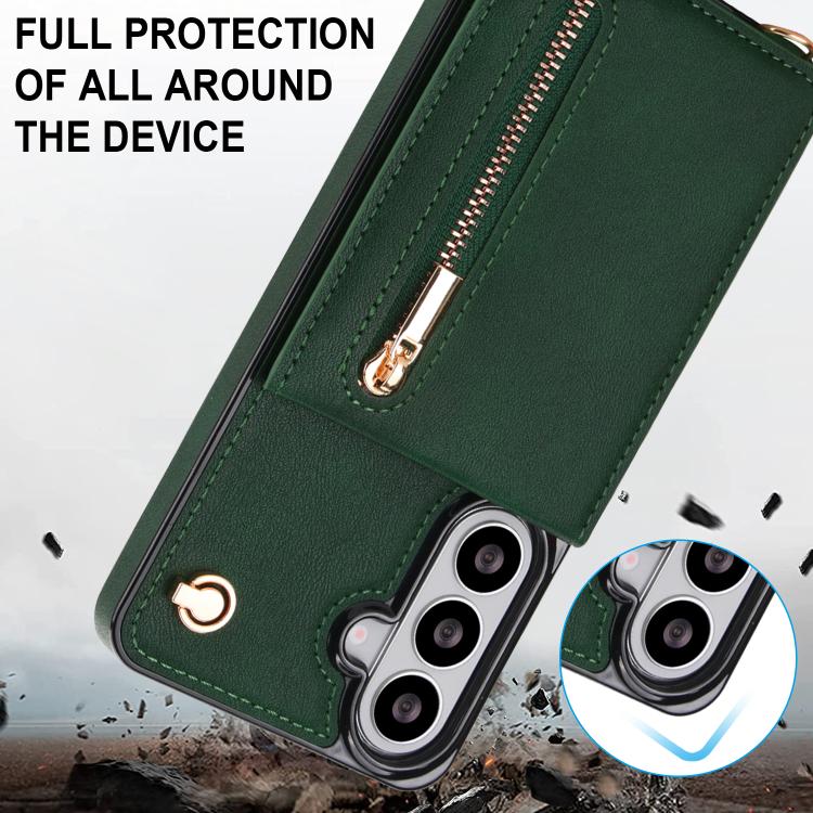For Samsung Galaxy S26 5G Cross-body Zipper Square Phone Case with Holder