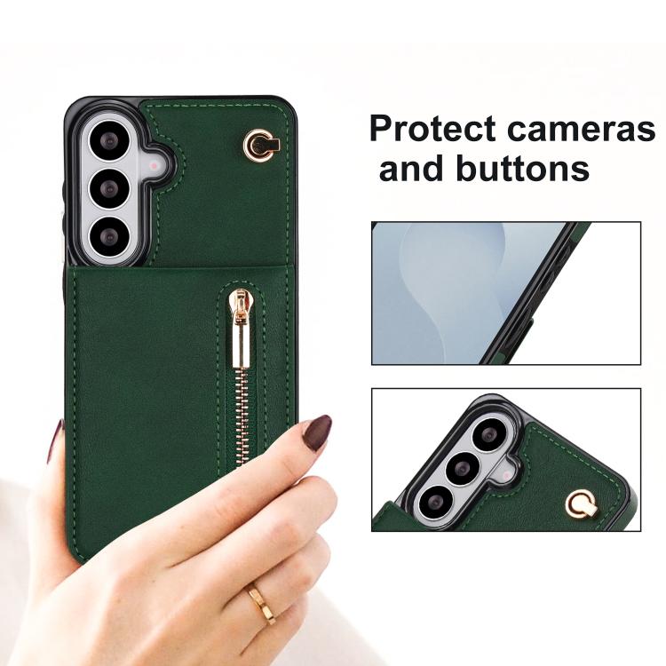 For Samsung Galaxy S26 5G Cross-body Zipper Square Phone Case with Holder