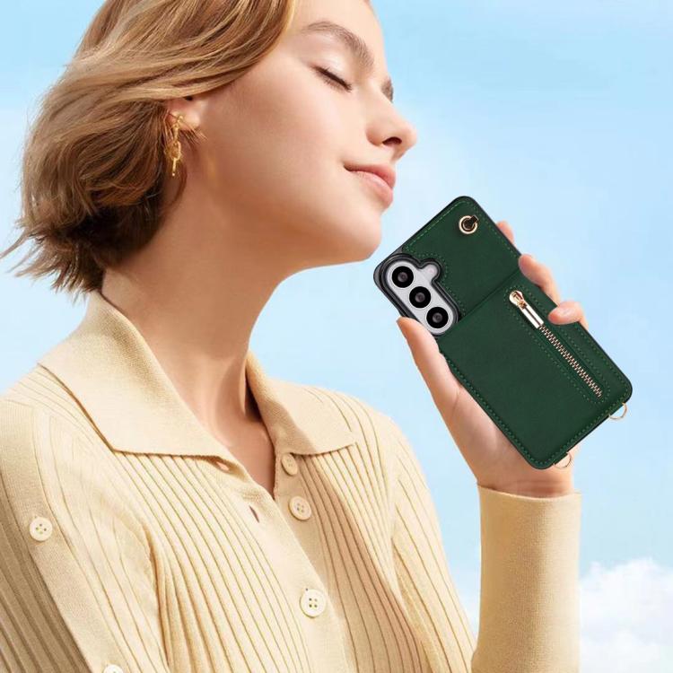 For Samsung Galaxy S26 5G Cross-body Zipper Square Phone Case with Holder