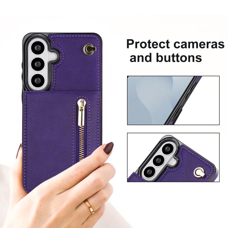 For Samsung Galaxy S26 5G Cross-body Zipper Square Phone Case with Holder