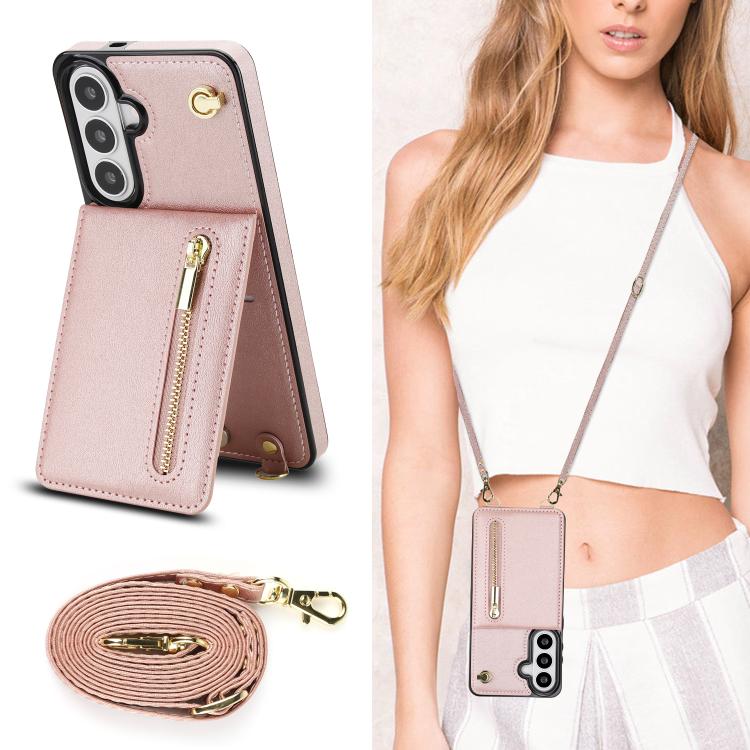 For Samsung Galaxy S26 5G Cross-body Zipper Square Phone Case with Holder