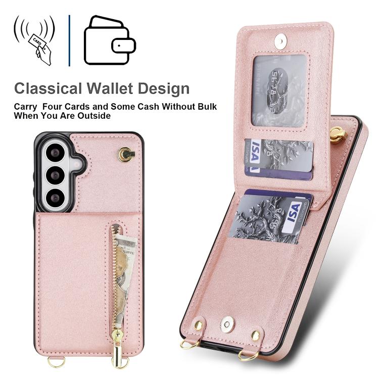 For Samsung Galaxy S26 5G Cross-body Zipper Square Phone Case with Holder