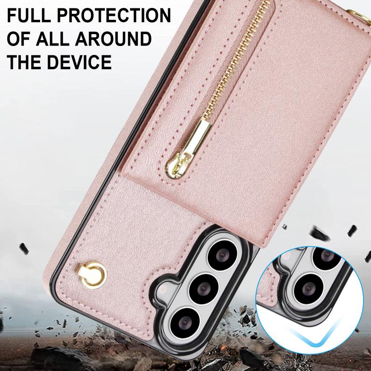 For Samsung Galaxy S26 5G Cross-body Zipper Square Phone Case with Holder