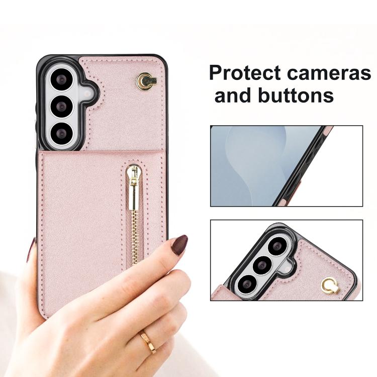 For Samsung Galaxy S26 5G Cross-body Zipper Square Phone Case with Holder