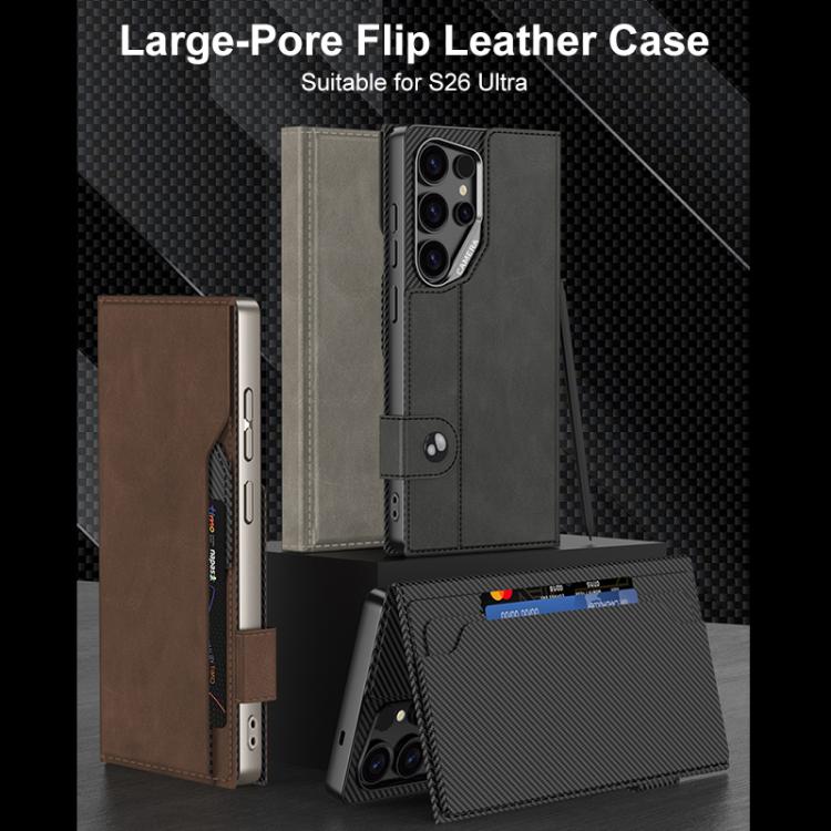 For Samsung Galaxy S26 Ultra 5G GKK Matte Leather Large Hole Flip Phone Case