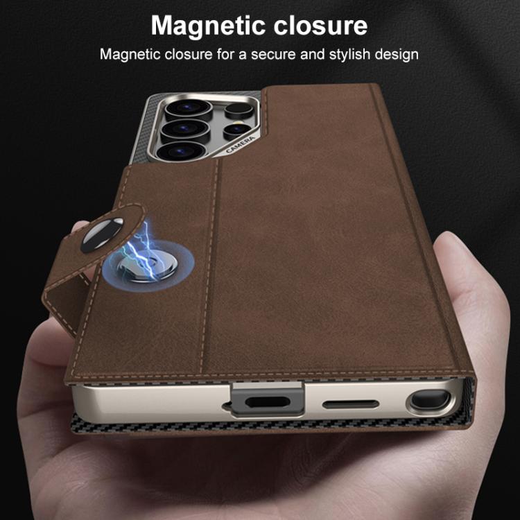 For Samsung Galaxy S26 Ultra 5G GKK Matte Leather Large Hole Flip Phone Case