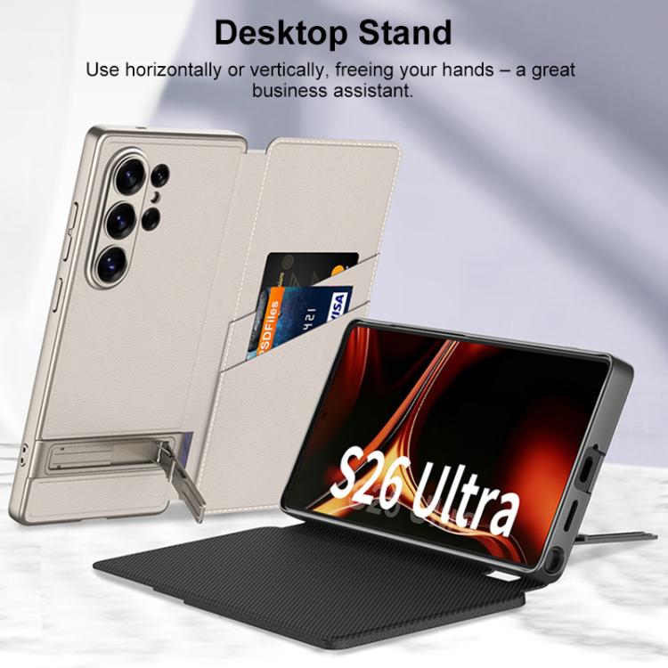 For Samsung Galaxy S26 Ultra 5G GKK Triumph Ultra-Thin Flip Leather Case without Pen