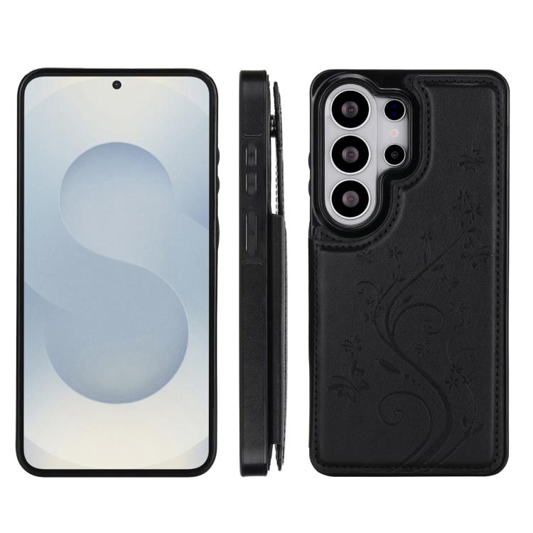 For Samsung Galaxy S26 Ultra 5G Double Buckle Butterfly Embossing PU Phone Case