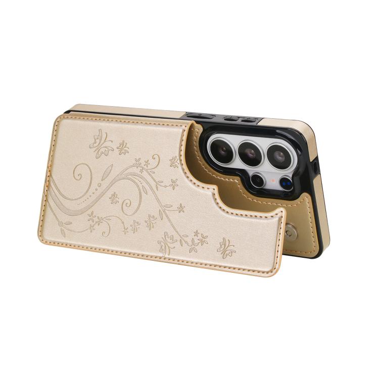 For Samsung Galaxy S26 Ultra 5G Double Buckle Butterfly Embossing PU Phone Case