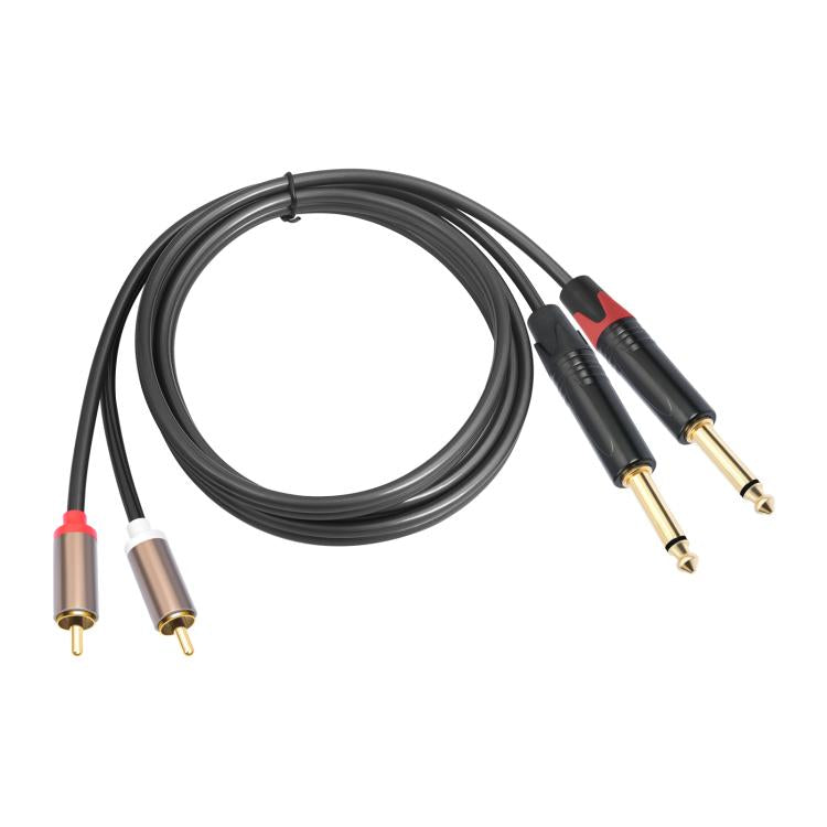 2 RCA Male to 2 XLR Female Audio Cables, Length:1.5m - Black
