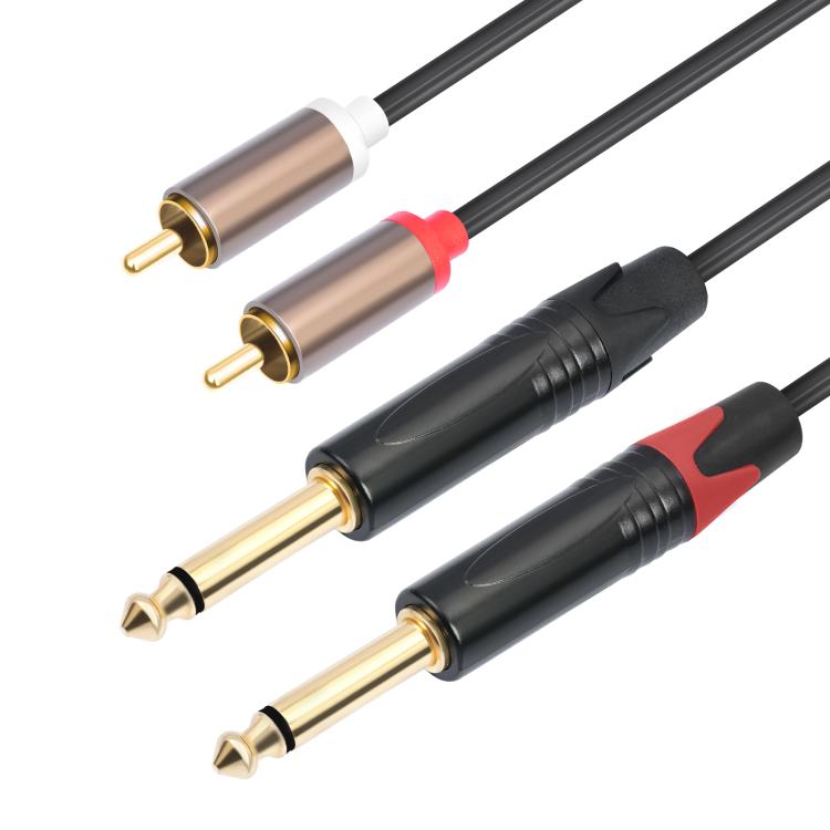 2 RCA Male to 2 XLR Female Audio Cables, Length:5m - Black