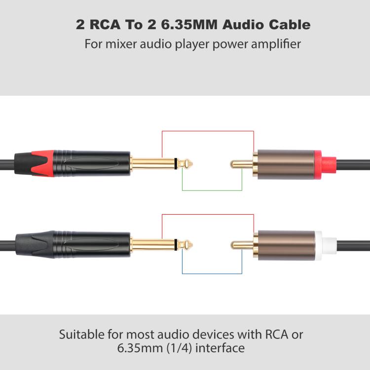 2 RCA Male to 2 XLR Female Audio Cables, Length:1.5m - Black