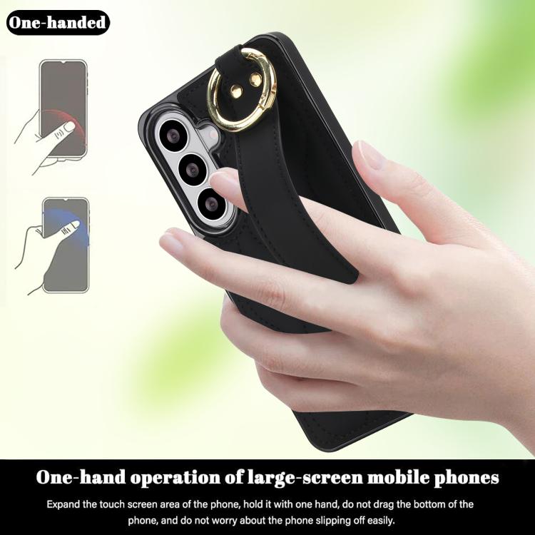 For Samsung Galaxy S26 5G Non-slip Full Coverage Ring PU Phone Case with Wristband