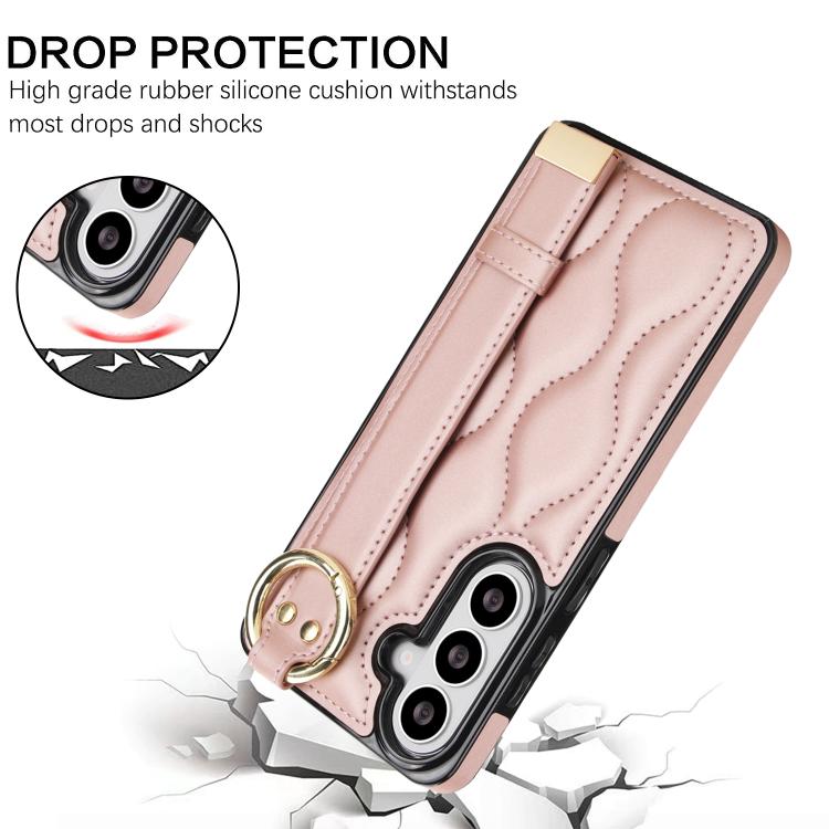 For Samsung Galaxy S26 5G Non-slip Full Coverage Ring PU Phone Case with Wristband