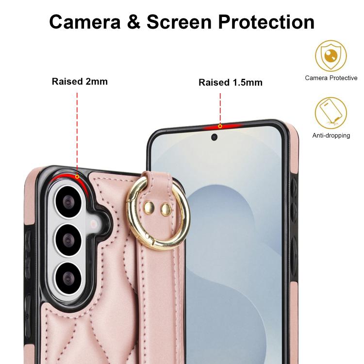 For Samsung Galaxy S26 5G Non-slip Full Coverage Ring PU Phone Case with Wristband