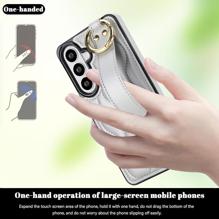 For Samsung Galaxy S26 5G Non-slip Full Coverage Ring PU Phone Case with Wristband