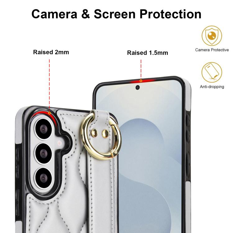 For Samsung Galaxy S26 5G Non-slip Full Coverage Ring PU Phone Case with Wristband