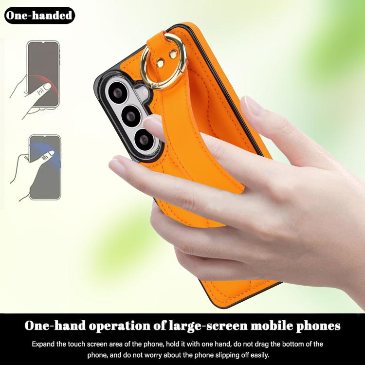 For Samsung Galaxy S26 5G Non-slip Full Coverage Ring PU Phone Case with Wristband