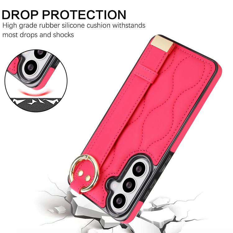 For Samsung Galaxy S26 5G Non-slip Full Coverage Ring PU Phone Case with Wristband
