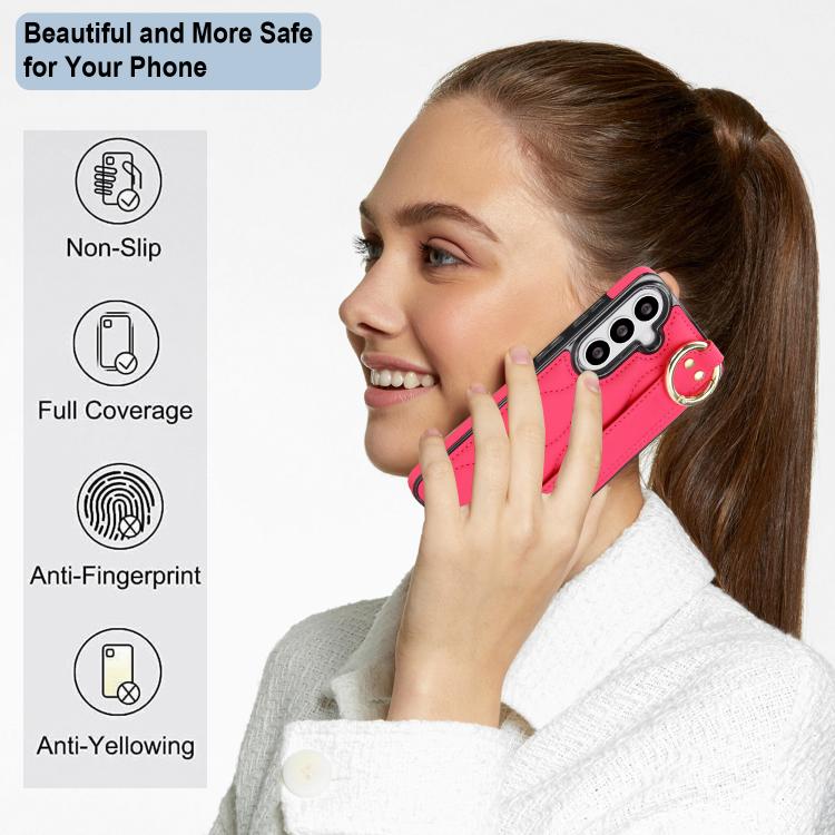 For Samsung Galaxy S26 5G Non-slip Full Coverage Ring PU Phone Case with Wristband