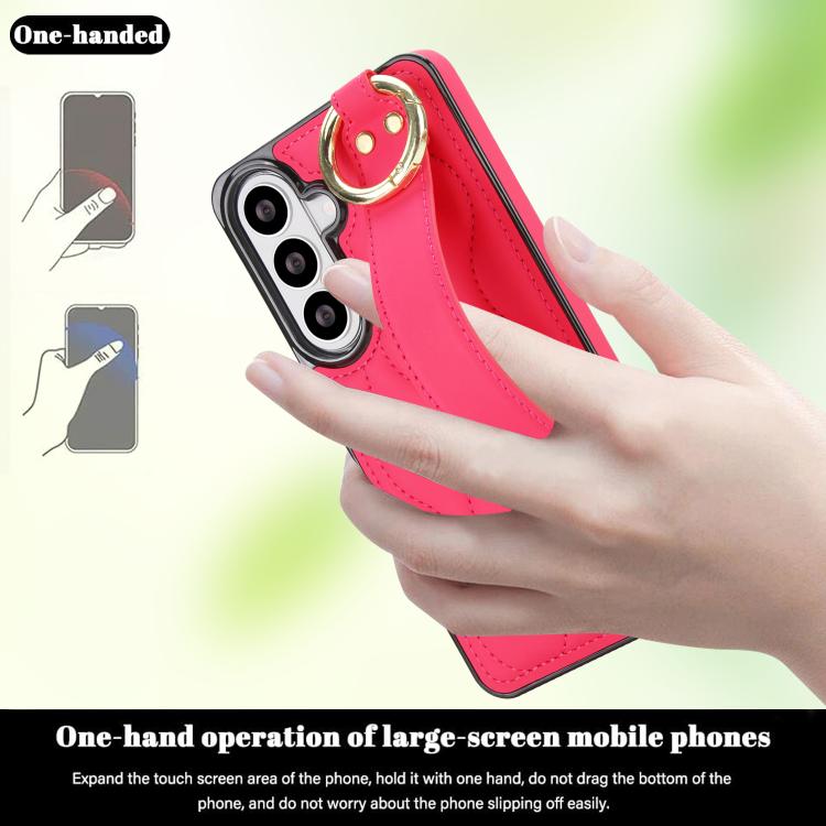 For Samsung Galaxy S26 5G Non-slip Full Coverage Ring PU Phone Case with Wristband
