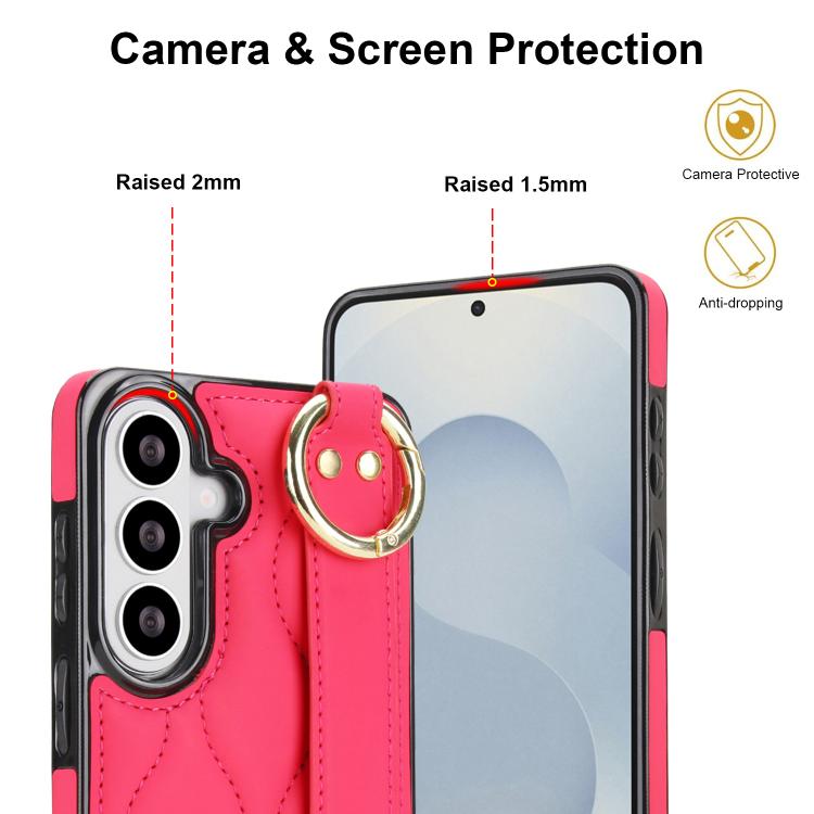 For Samsung Galaxy S26 5G Non-slip Full Coverage Ring PU Phone Case with Wristband