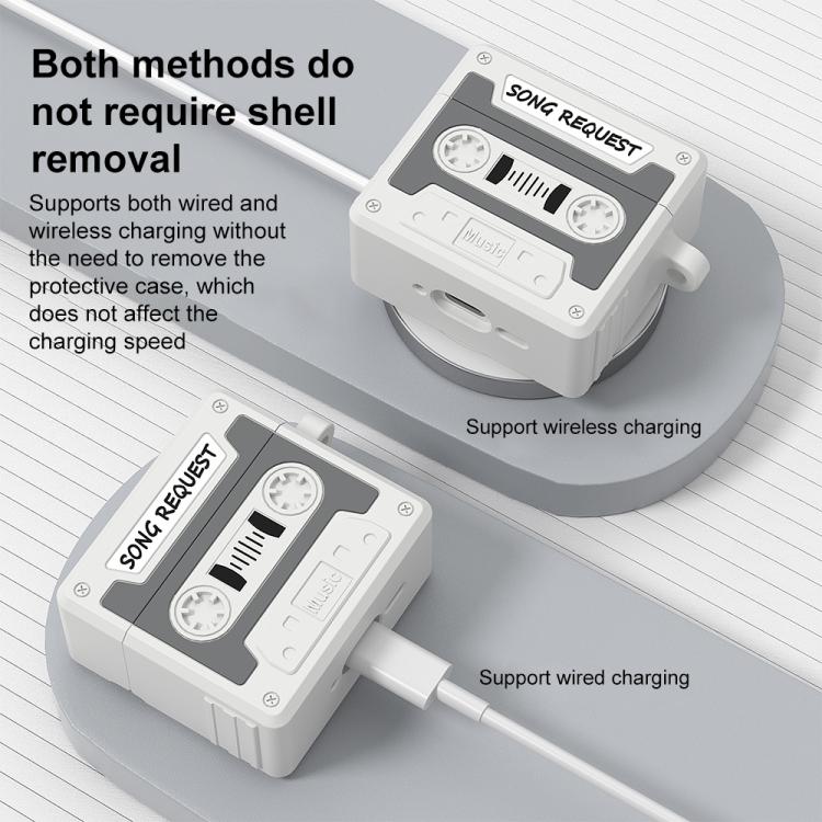 For AirPods Pro 2 XDcase Retro Cassette Style Silicone Earbuds Case