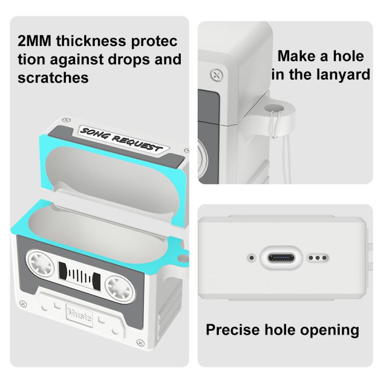 For AirPods Pro 2 XDcase Retro Cassette Style Silicone Earbuds Case