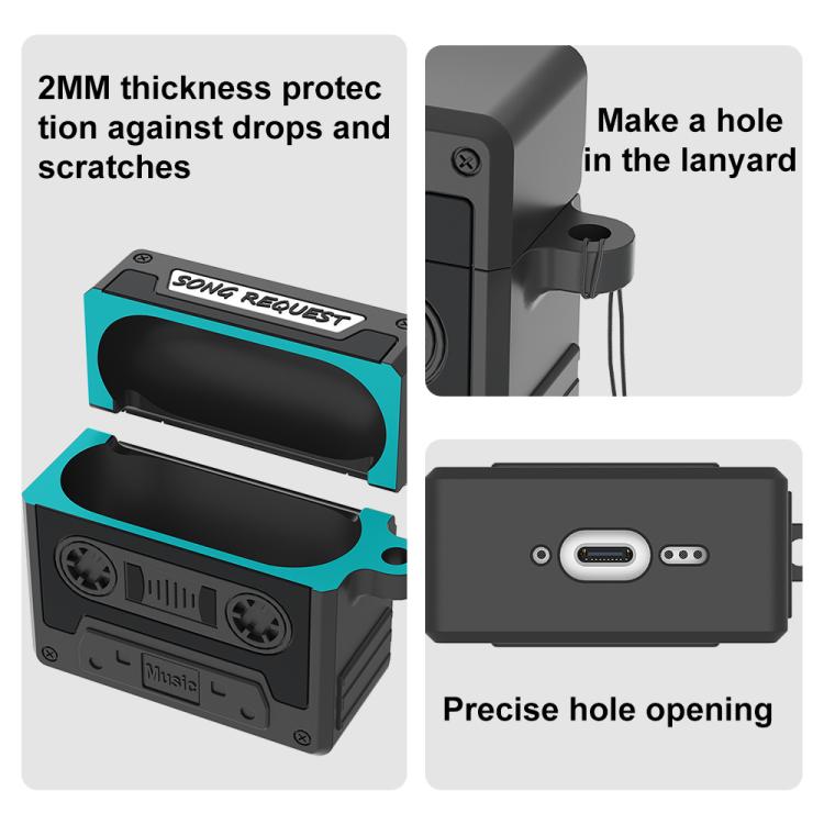For AirPods Pro 2 XDcase Retro Cassette Style Silicone Earbuds Case