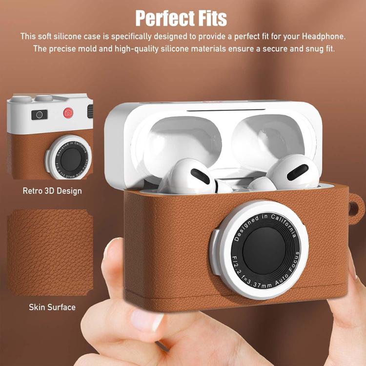 For AirPods 4 XDcase Retro Camera Style Silicone Earbuds Case
