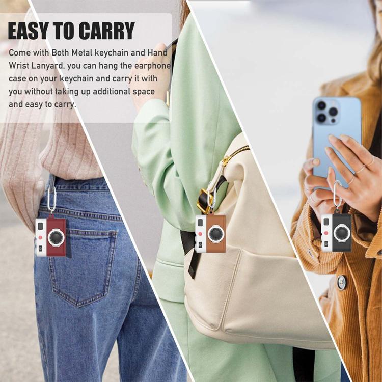 For AirPods 4 XDcase Retro Camera Style Silicone Earbuds Case