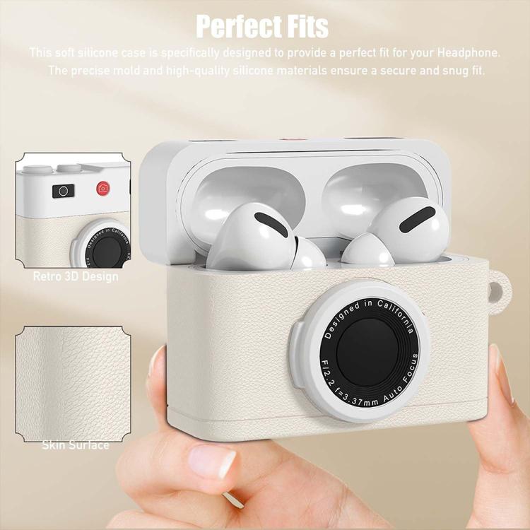 For AirPods Pro 2 XDcase Retro Camera Style Silicone Earbuds Case
