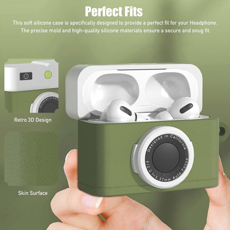 For AirPods Pro 2 XDcase Retro Camera Style Silicone Earbuds Case