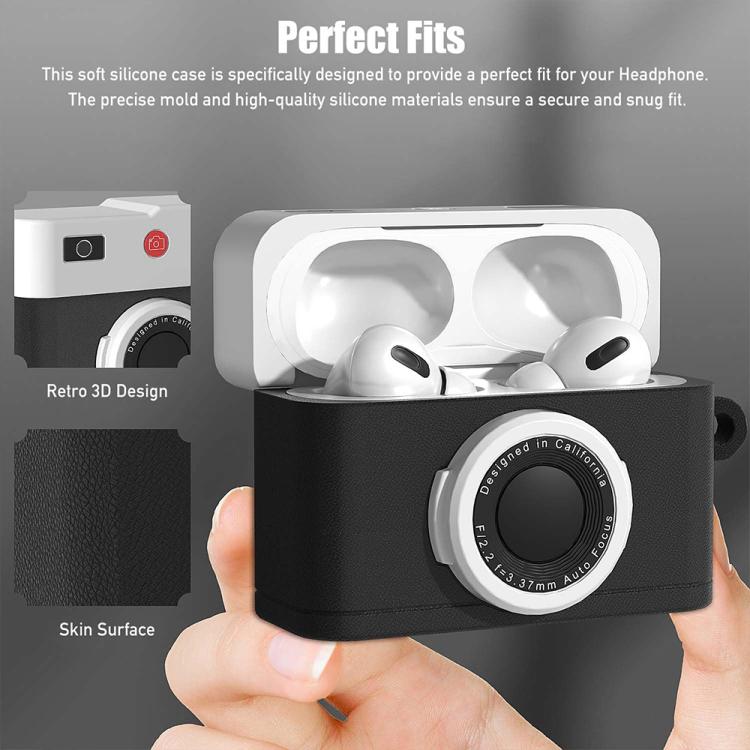 For AirPods Pro 2 XDcase Retro Camera Style Silicone Earbuds Case